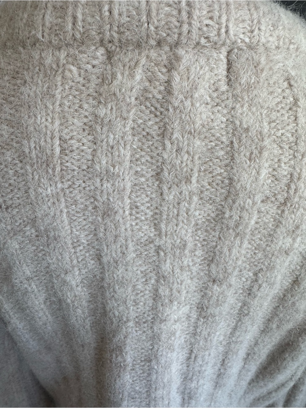 J. inc. Warm Ribbed Crewneck Sweater Cream Ribbed Fisherman Wool Blend - Picture 3 of 6